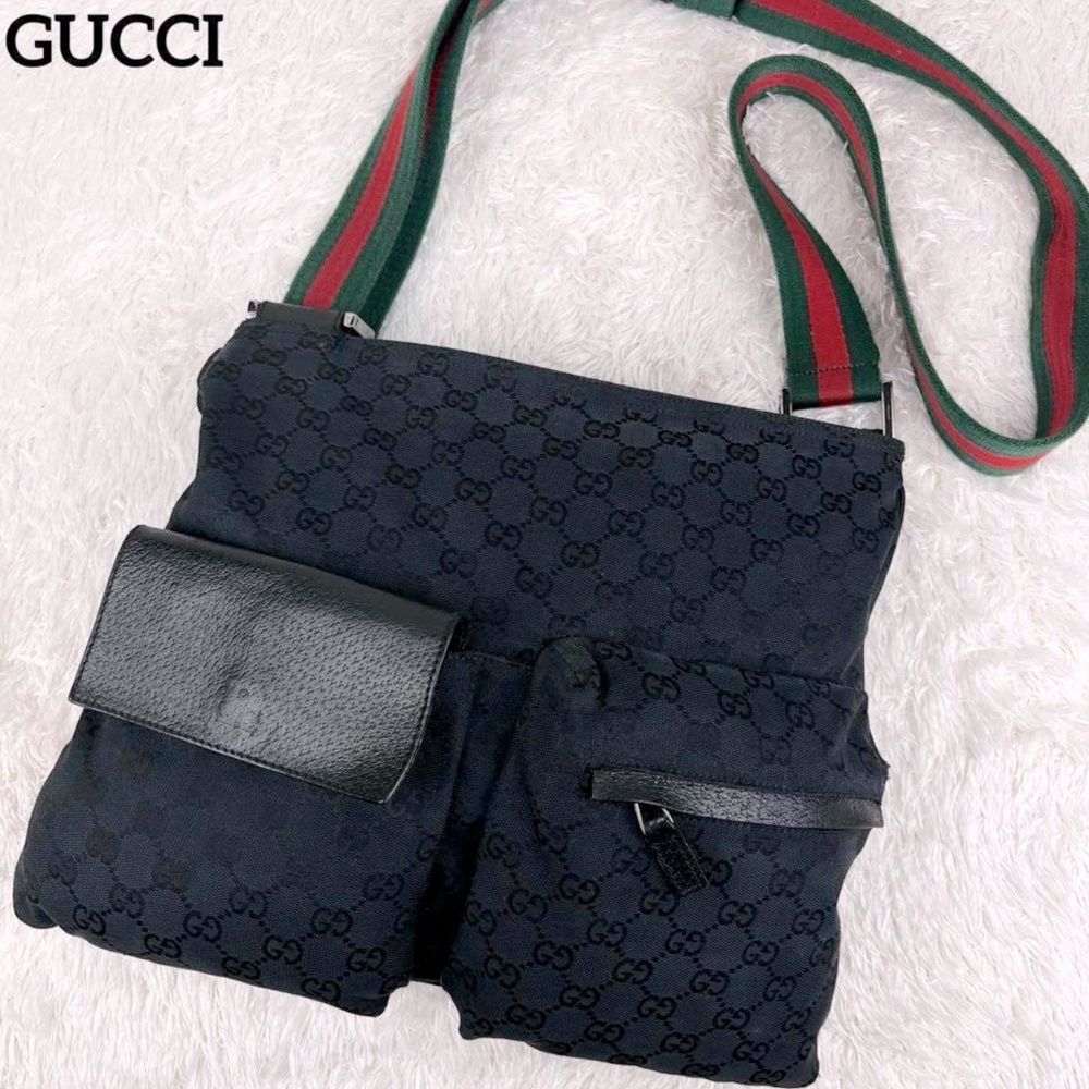 Gucci Black GG Canvas Shoulder